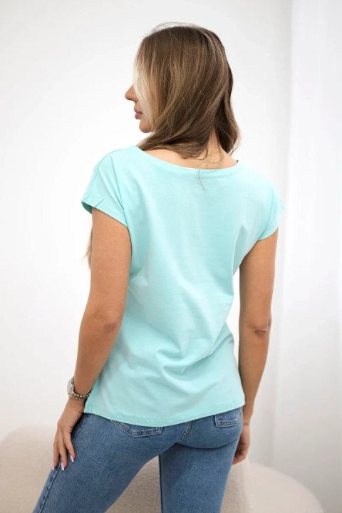 Bluzka z nadrukiem ust miętowa