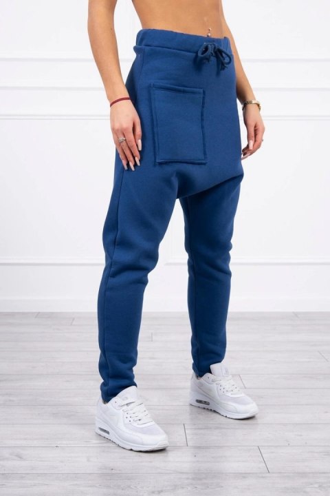 Jeansowy komplet dresowy damski ze spodniami typu baggy