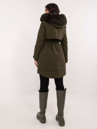 Khaki Zimowa Kurtka Parka z Kapturem SK-KR-HH-2409.17X