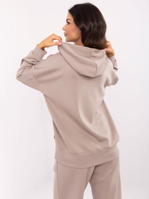 Ciemno beżowa bluza damska z kapturem masełko
