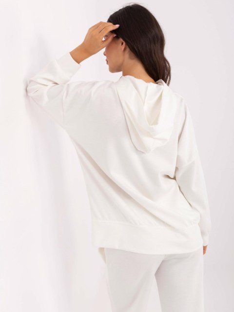 Ecru bluza damska z kapturem masełko