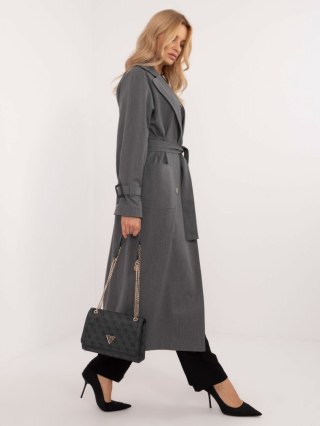 Ciemnoszary Długi Trencz z Bawełny LK-PL-509754.42