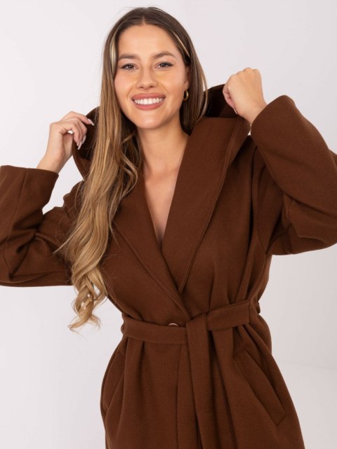 Camelowy Płaszcz w Jednolitym Kolorze RUE PARIS IT-PL-A9587.00