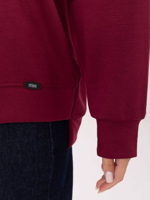 Bordowa bluza damska oversize masełko – luźny fason typu basic