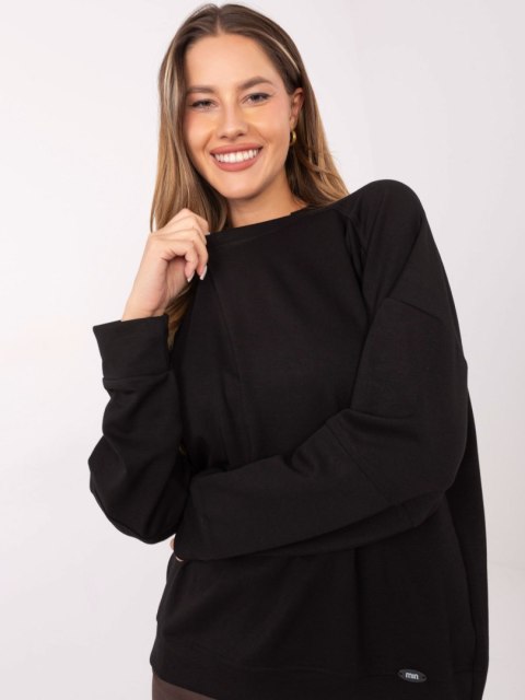 Czarna bluza damska oversize masełko – luźny fason typu basic