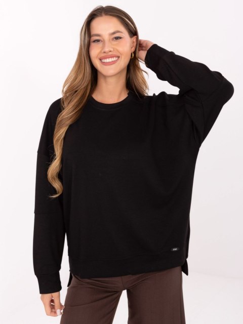 Czarna bluza damska oversize masełko – luźny fason typu basic