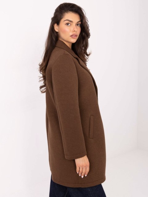 Brązowy Płaszcz Przejściowy z Piankowego Materiału