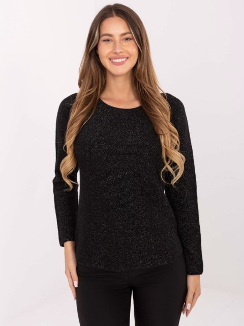 Czarny Elegancki Sweter z Wiskozą RUE PARIS