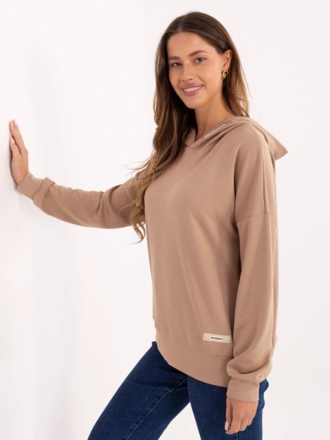 Beżowa bluza damska masełko z kapturem
