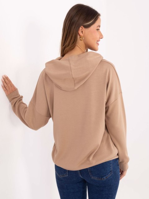 Beżowa bluza damska masełko z kapturem