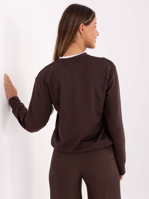 Brązowa bluzka z ozdobnymi detalami