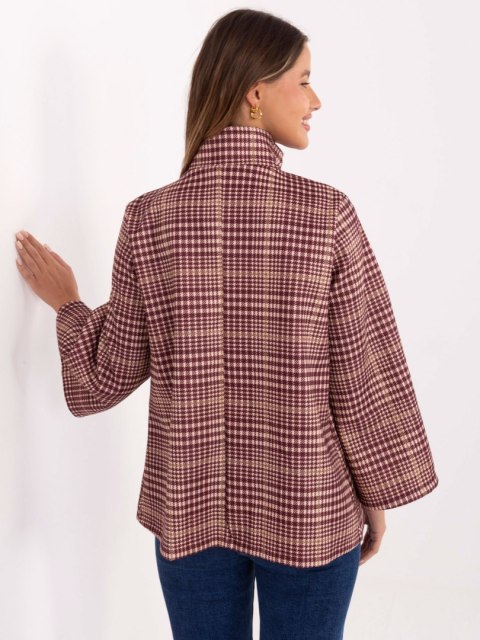 Jasnobeżowo-Czarny Płaszcz z Dużymi Guzikami IT-PL-31820.25