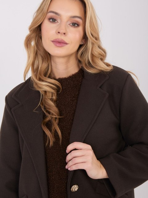 Camelowy Elegancki Płaszcz Przejściowy z Kieszeniami IT-PL-20238.23