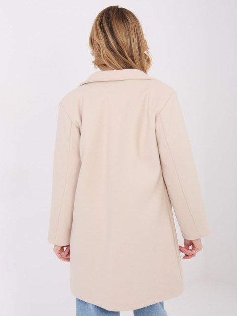 Camelowy Elegancki Płaszcz Przejściowy z Kieszeniami IT-PL-20238.23
