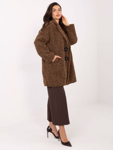 Czarny Płaszcz z Broszkami w Kształcie Kwiatów IT-PL-96965.19