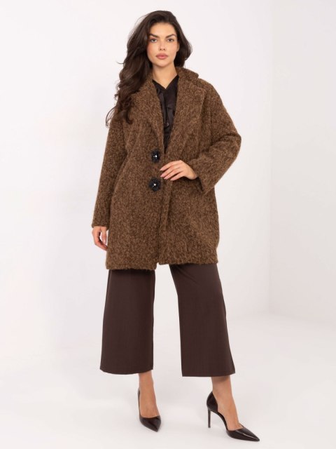 Czarny Płaszcz z Broszkami w Kształcie Kwiatów IT-PL-96965.19