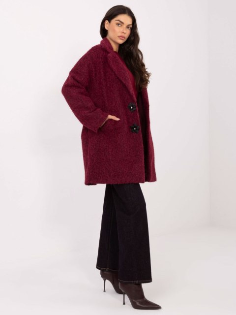 Czarny Płaszcz z Broszkami w Kształcie Kwiatów IT-PL-96965.19