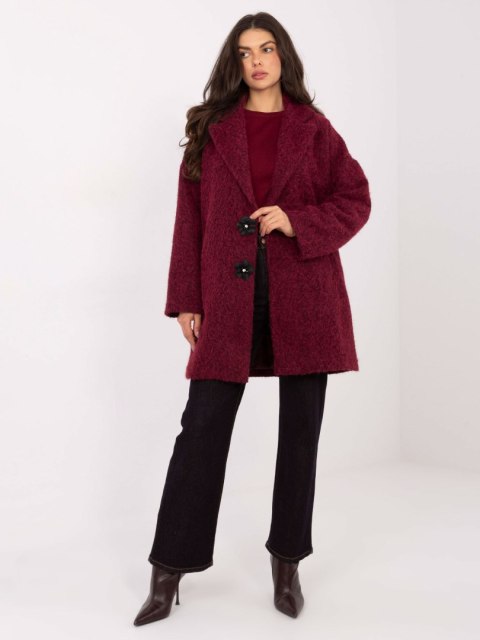 Czarny Płaszcz z Broszkami w Kształcie Kwiatów IT-PL-96965.19