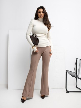 Spodnie damskie dzwony masełko RV-DR-A1060.03P