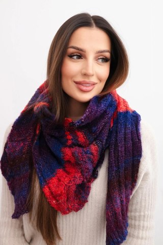 Szalik damski wełniany miękki i ciepły w kolorowe pasy KN19 czerwony