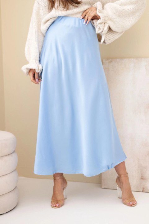 Spódnica damska wiskozowa rozkloszowana niebieska
