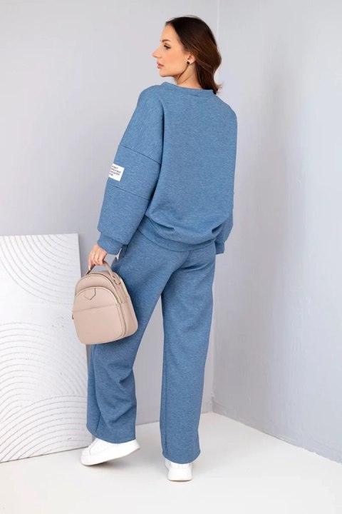 Komplet dresowy damski masełko w odcieniu jeansowy melanż