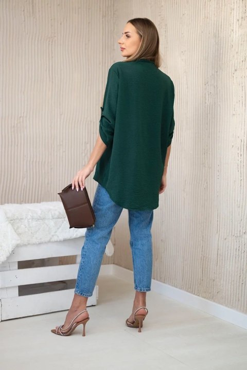 Bluzka z dłuższym tyłem ciemno zielona