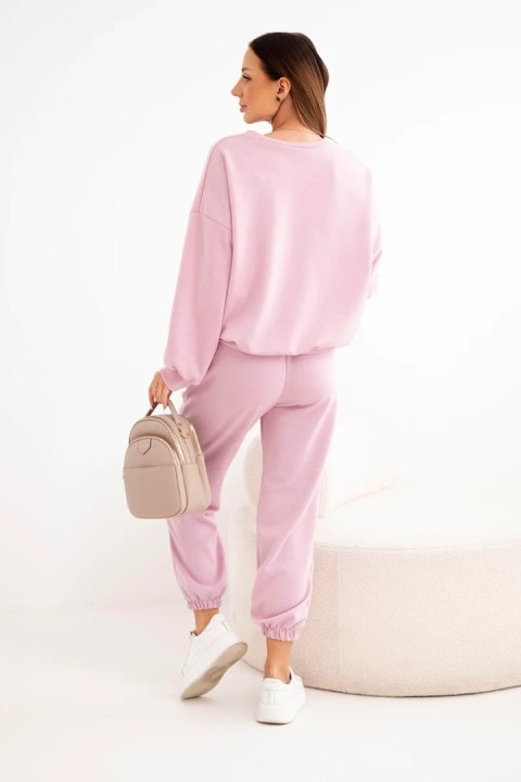 Komplet damski masełko z wycięciem w kształcie serca ciemny różowy