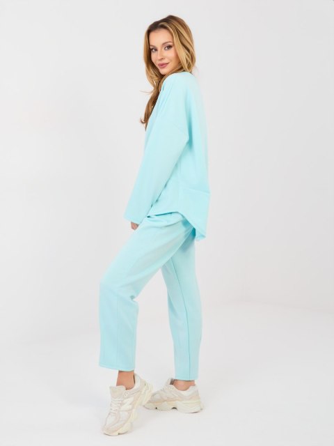 Damski dres masełko z ozdobnymi naszywkami miętowy