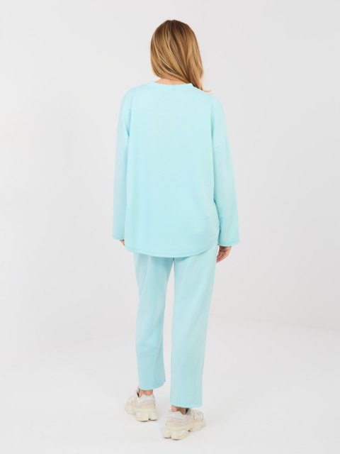 Damski dres masełko z ozdobnymi naszywkami miętowy