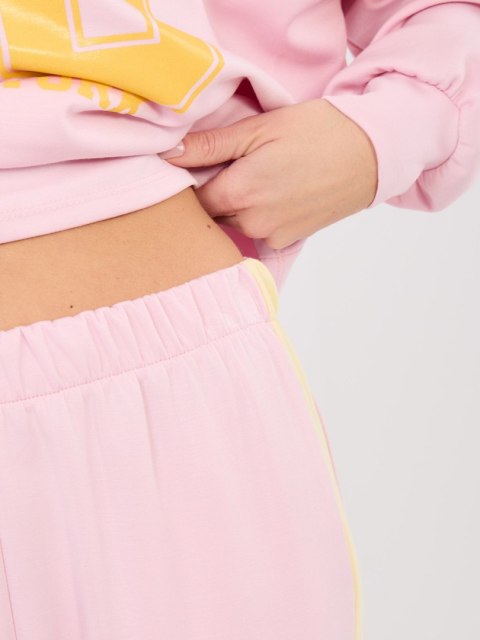 Komplet masełko  z lampasami  różowy