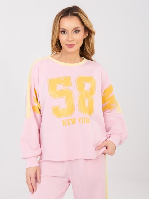 Komplet masełko  z lampasami  różowy