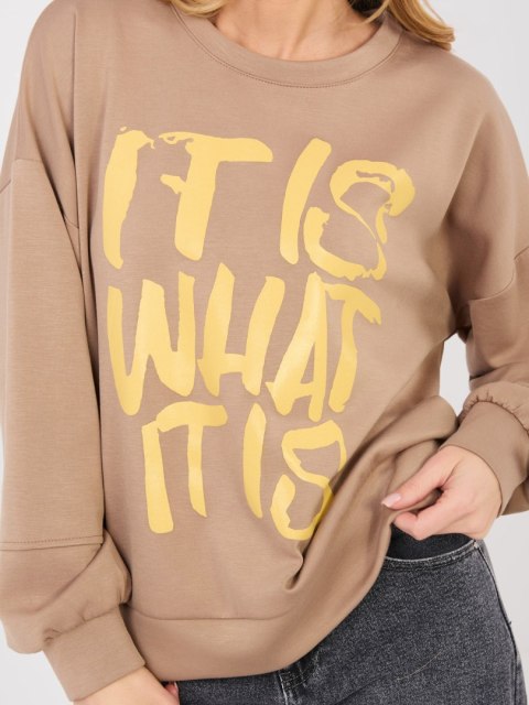 Ciemnobeżowa bluza damska masełko