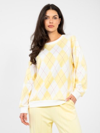 Bluza oversize masełko w geometryczne wzory MI-BL-4003.65
