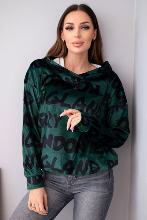 Ciemnozielona bluza damska oversize z kapturem