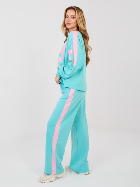 Komplet masełko  z lampasami  miętowy