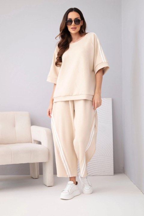 Beżowy komplet damski masełko z wiskozy