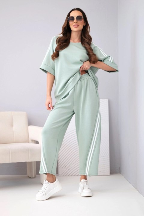 Ciemno-miętowy komplet damski masełkowy z wiskozy