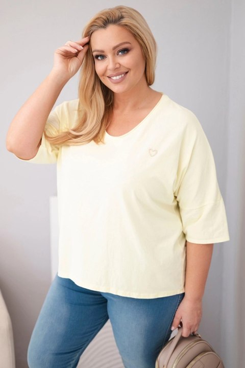 Żółta bluzka bawełniana oversize Plus Size