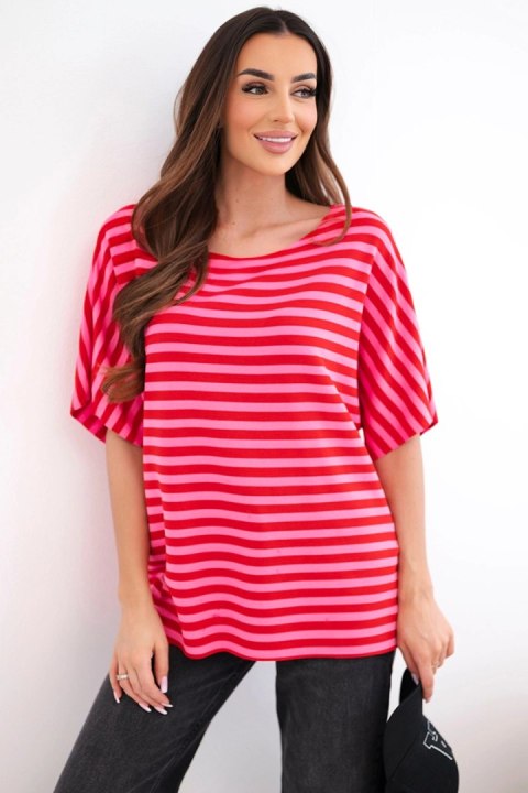 Czerwona bluzka damska bawełniana w paski