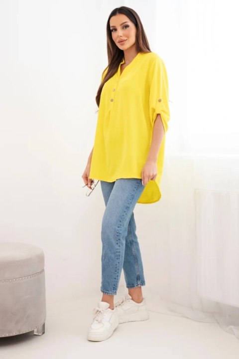 Bluzka z dłuższym tyłem ciemno żółta