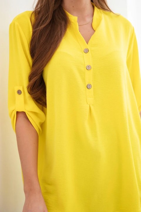 Bluzka z dłuższym tyłem ciemno żółta