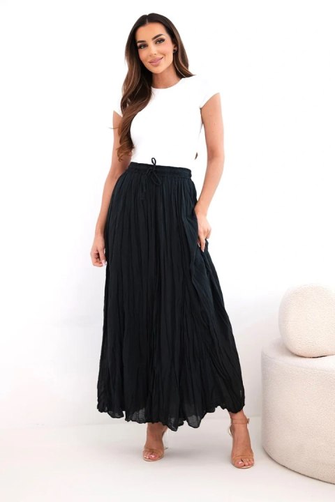 Spódnica damska maxi bawełniana z gumką w pasie czarna