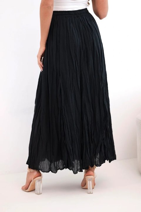 Spódnica damska maxi bawełniana z gumką w pasie czarna