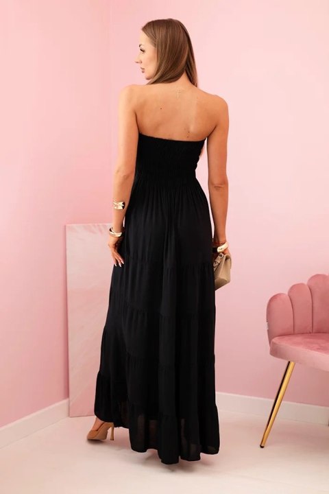 Sukienka damska wiskozowa z elastyczną górą czarna