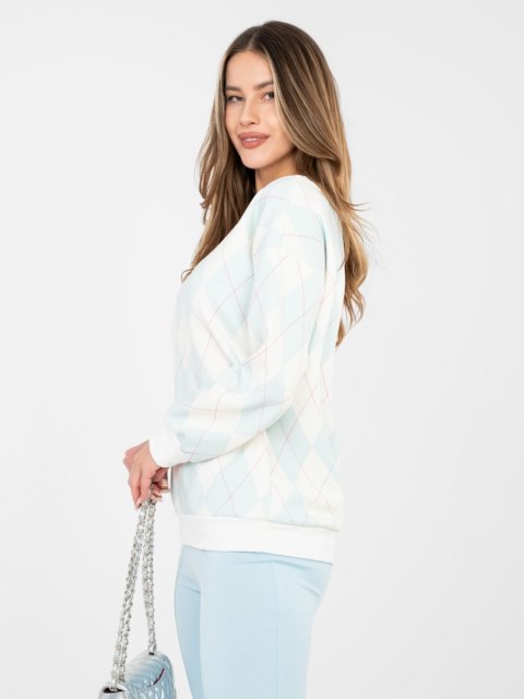 Bluza oversize masełko w geometryczne wzory MI-BL-4003.65