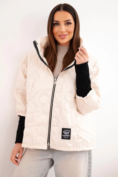 Kurtka damska wiosenna pikowana ciemny beż