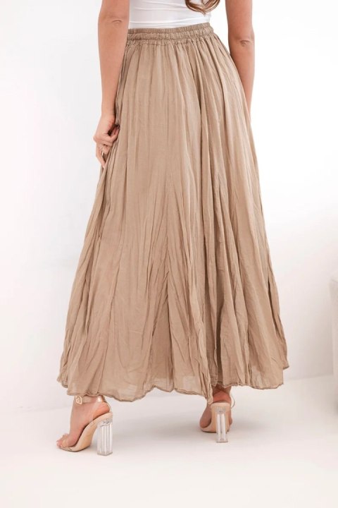 Spódnica damska maxi bawełniana z gumką w pasie camelowa