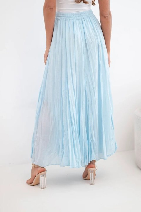 Spódnica damska maxi bawełniana z gumką w pasie niebieska