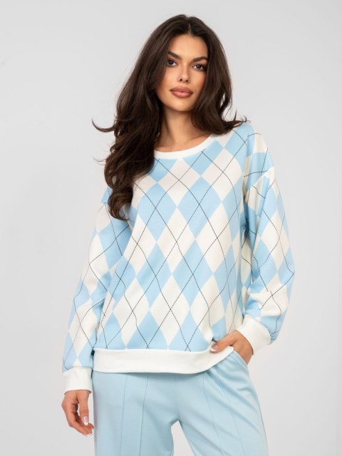 Bluza oversize masełko w geometryczne wzory MI-BL-4003.65